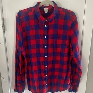 J. Crew Red and Blue Checkered Men's Shirt